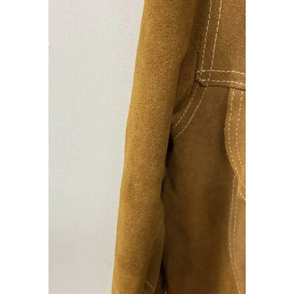 VINTAGE JC PENNY SPLIT COWHIDE SNAP BUTTON UP JACKET Med 38 WITH SNAP POCKETS